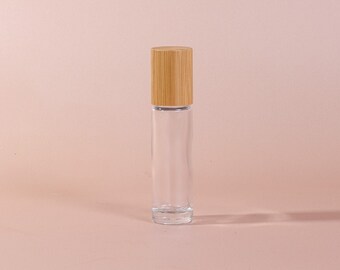 10ml Glass Roller Bottle | Clear Bamboo | Madison