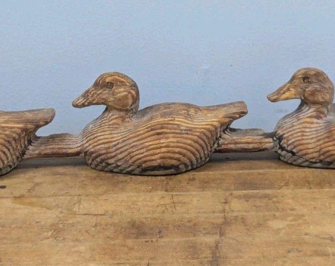 RARE Early 1900's Uncut Unfinished Double Dutch Yellow Pine String Duck ...