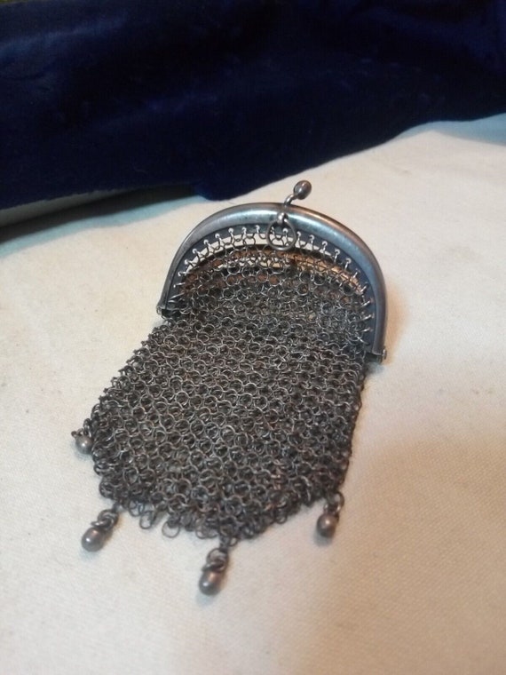 Early Victorian Silver Chain Mail 3 Compartment 3.