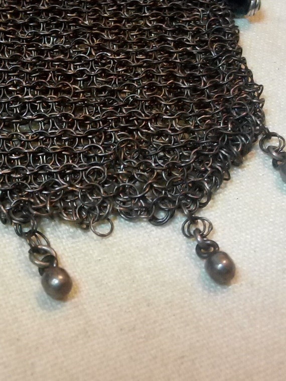 Early Victorian Silver Chain Mail 3 Compartment 3… - image 6