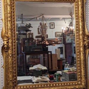 1875 Renaissance Revival Large Gilt Mirror PICKUP ONLY image 1