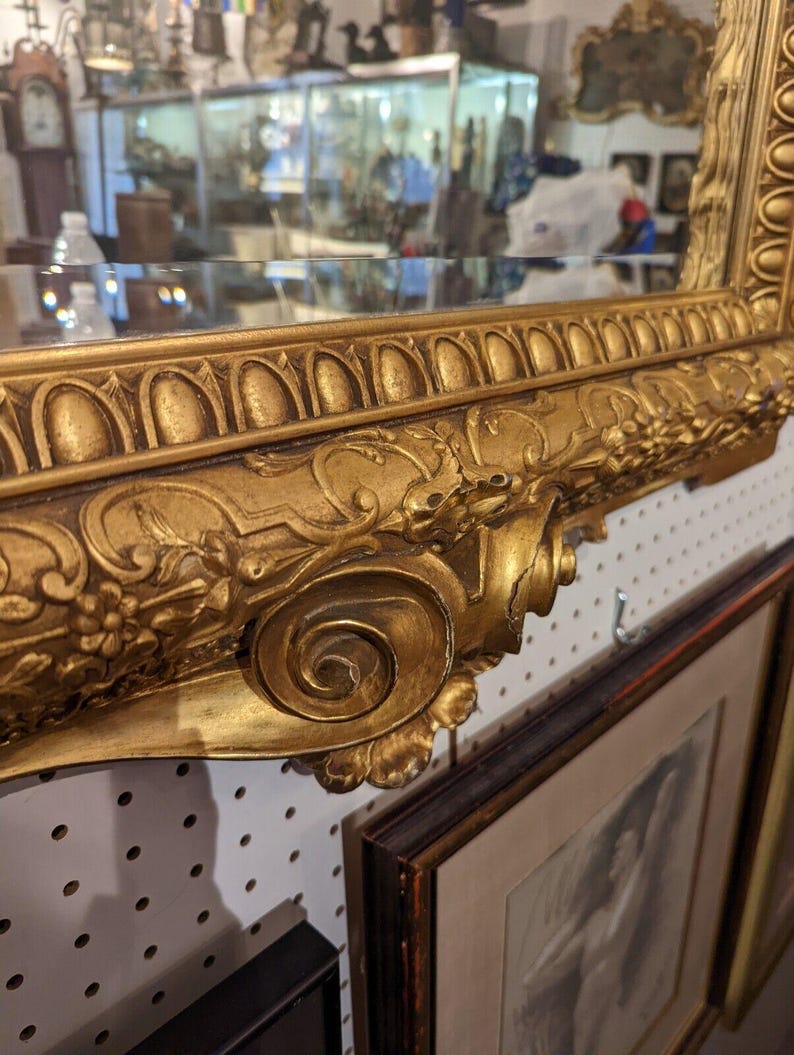 1875 Renaissance Revival Large Gilt Mirror PICKUP ONLY image 4