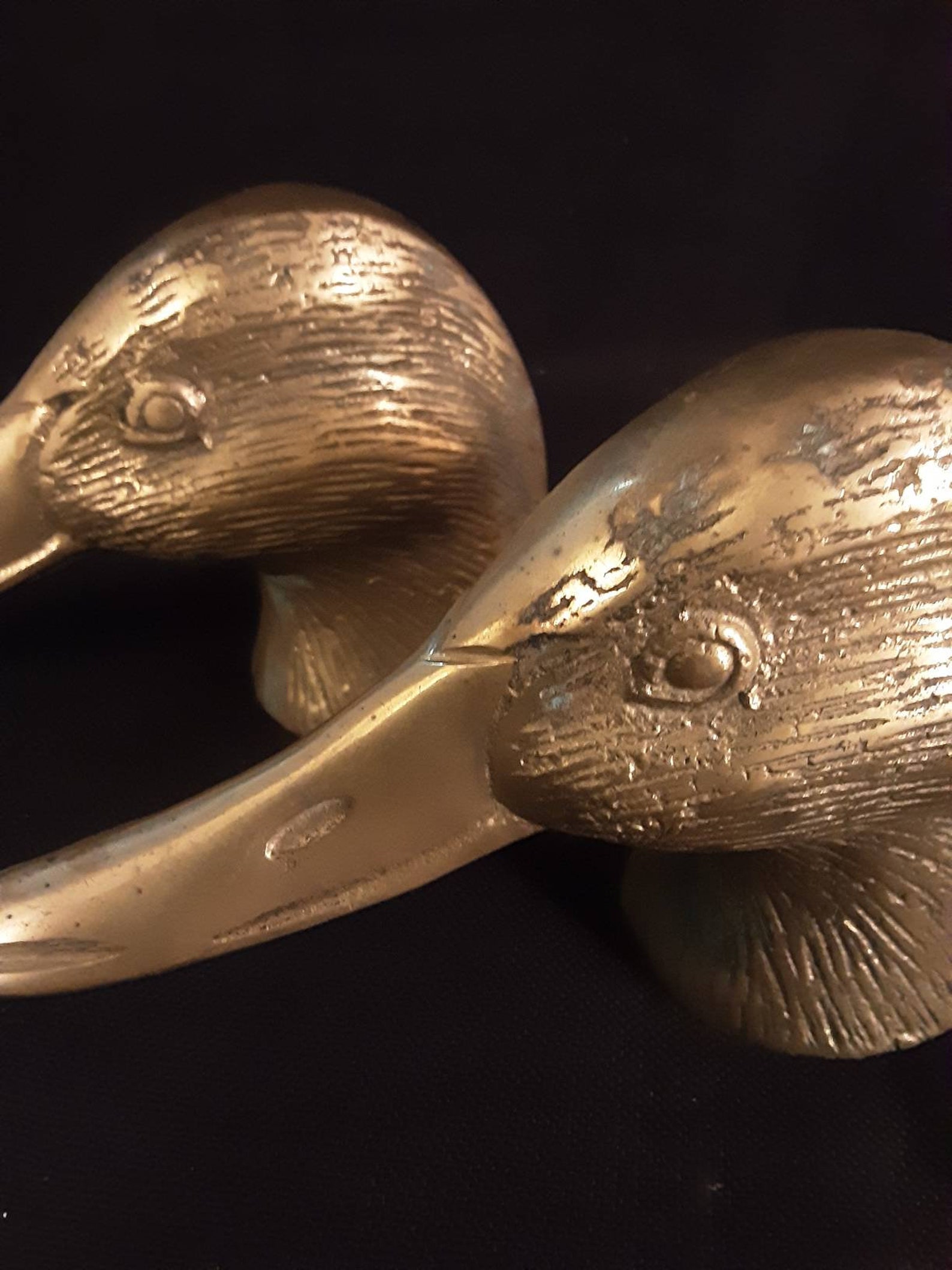 Vintage Brass Duck Head Bookends Etsy