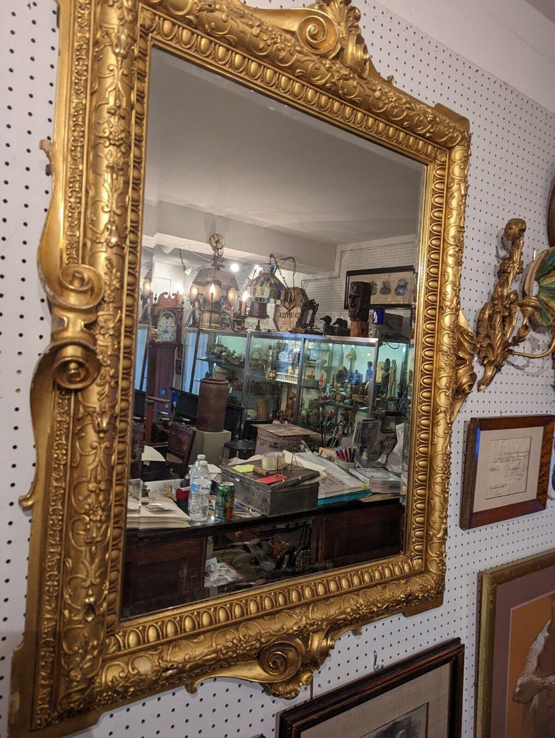 1875 Renaissance Revival Large Gilt Mirror PICKUP ONLY image 2