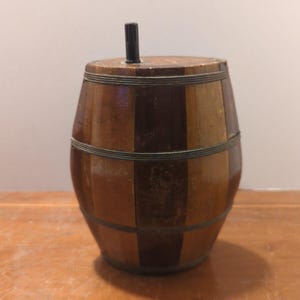 Early Barrel Antique Primitive Wood Small Barrel Cask Keg Canteen