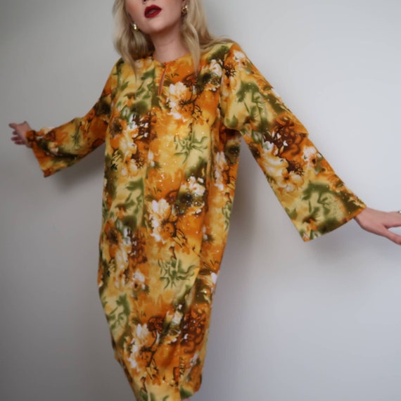 Vintage 60's yellow swing dress