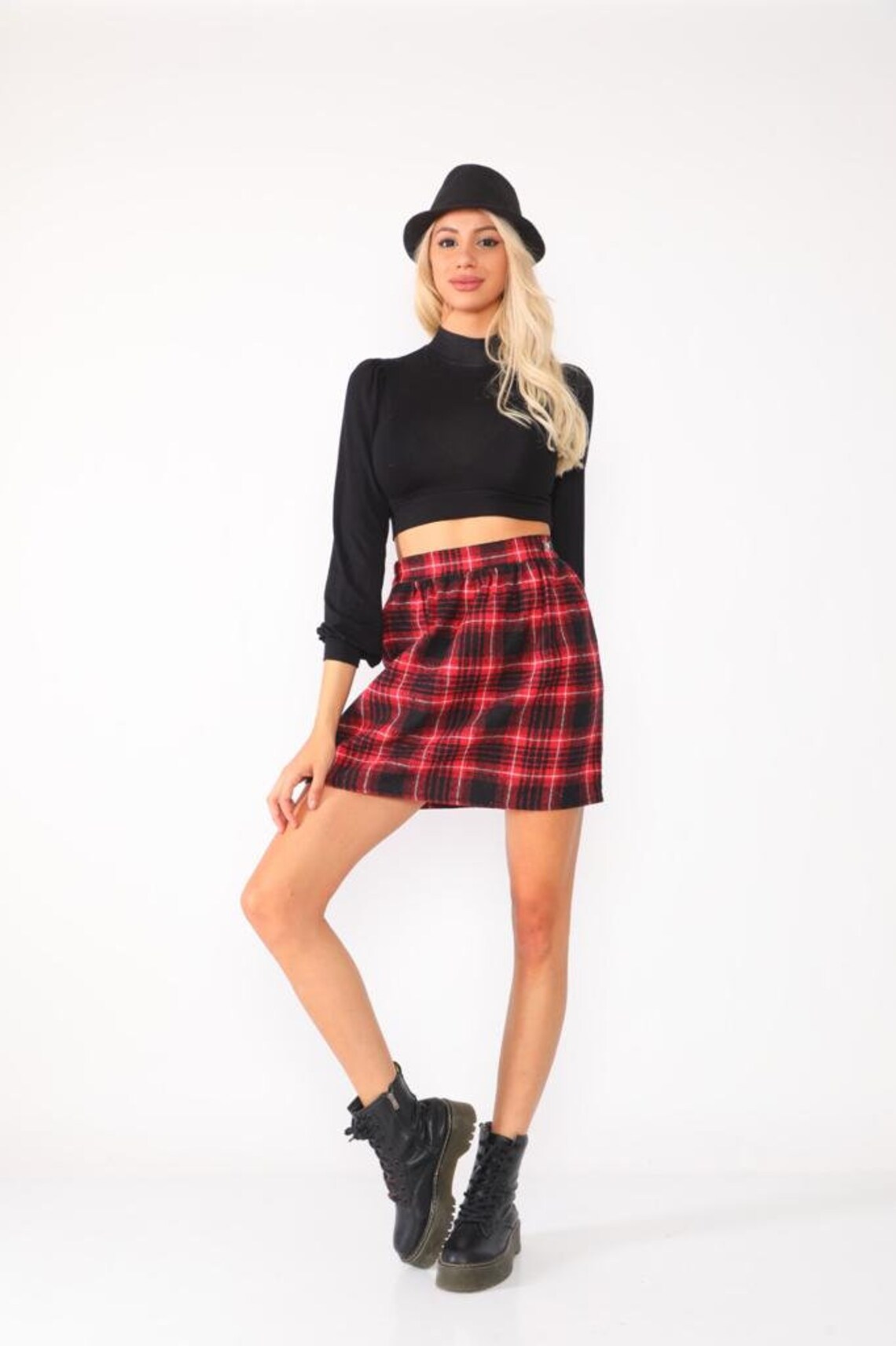 Plaid Pleated Skirt / Plaid Skater Skirt for Woman's wear/ Etsy