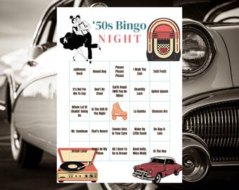 Bingogame met muziek uit de jaren 50: sockhopparty, Elvis-afspeellijst (digitale download)