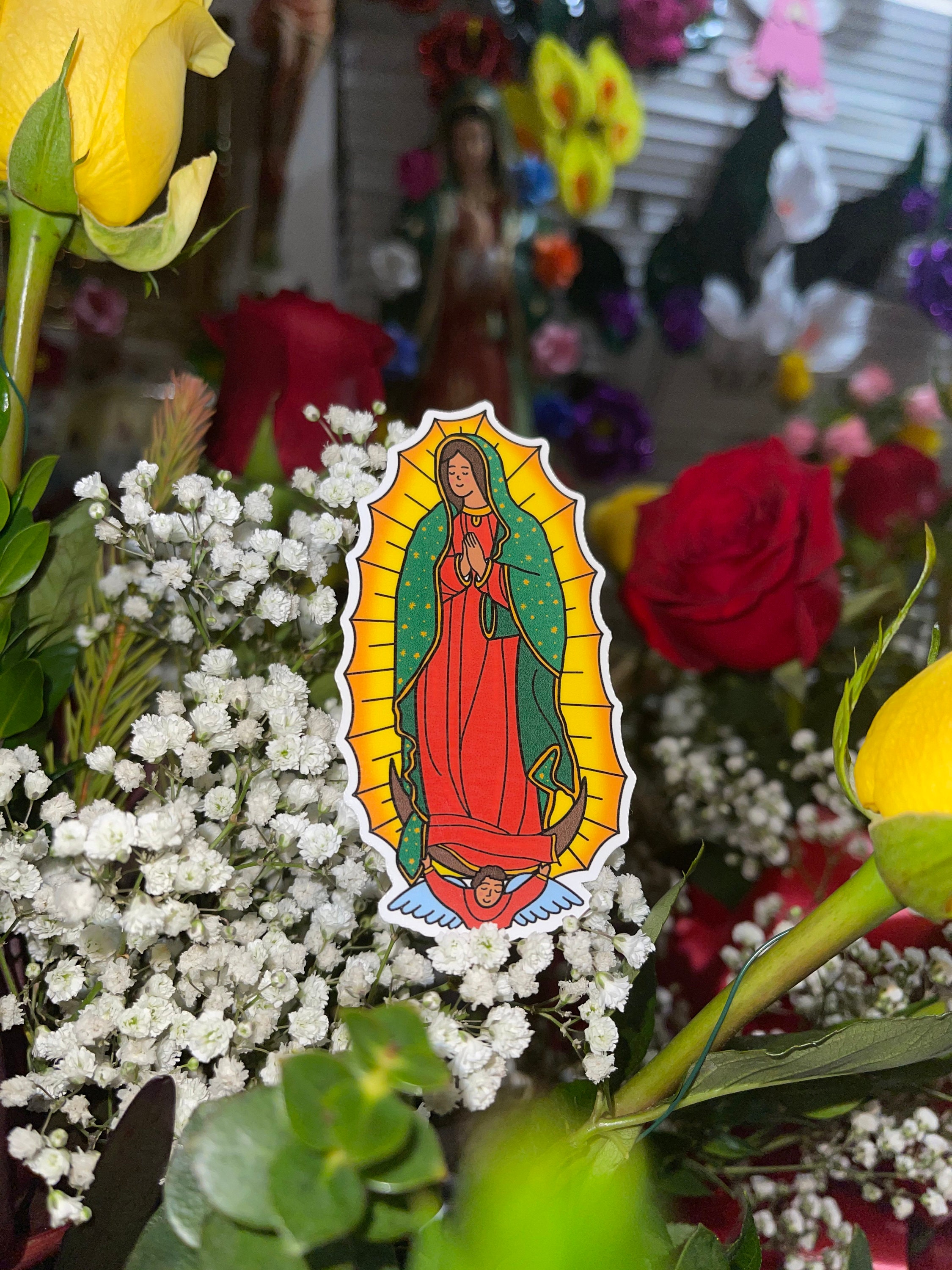 Virgen De Guadalupe Sticker - Our Lady of Guadalupe Sticker - Etsy
