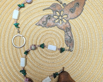 Rustic Handcrafted Metal Hummingbird Wind Chime/Charm Wall Hanging