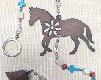 Rustic Handcrafted Metal Horse Equestrian Wind Chime/Charm Wall Hanging