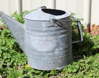 Vintage Antique Galvanized Steel Garden Watering Can No. 10