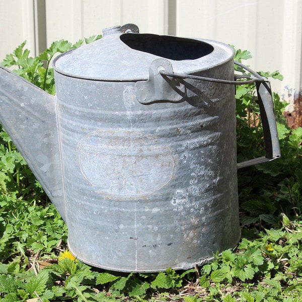 Vintage Antique Galvanized Steel Garden Watering Can No. 10