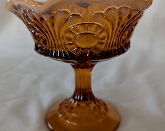 Vtg. Fenton Cameo "Rootbeer" Opalescent Pedestal Candy/Compote Dish