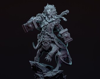 Lion Lord Miniature Kit + Stats | RPG Minis | D&D | DND | RPG | Tabletop Gaming | Fantasy Miniatures | From Witchsong Miniatures