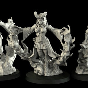 Female Tiefling Wizard Miniature  | RPG Minis | D&D | DND | RPG | Tabletop Gaming |  From Cross Lances