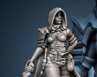 Female Rogue Miniature  | RPG Minis | D&D | DND | RPG | Tabletop Gaming |  From Galaad Miniatures