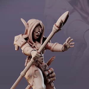 Female Wizard Elf Miniature  | RPG Minis | D&D | DND | RPG | Tabletop Gaming |  From Galaad Miniatures