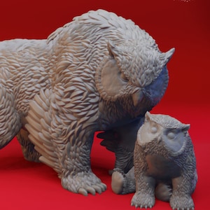Owlbear Family Miniatures  | RPG Minis | D&D | DND | RPG | Tabletop Gaming |  From Yasashii Kyojin Studios