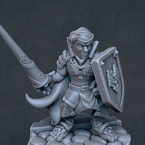 Gnome Paladin Miniature  | RPG Minis | DND | D&D | RPG | Tabletop Gaming |  From Roleplaying Miniatures
