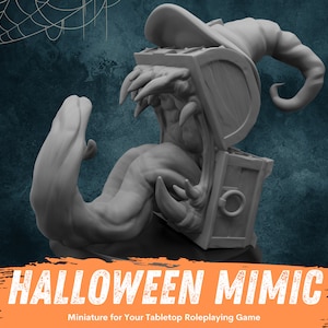 Halloween Mimic Miniature  | RPG Minis | D&D | DND | RPG | Tabletop Gaming |  From Yasashii Kyojin Studios