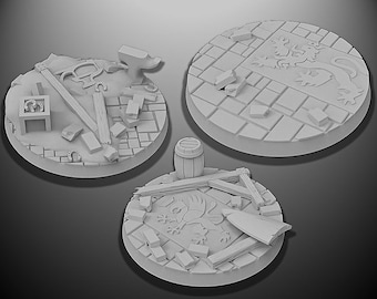 50mm Ruins Bases | Miniature Bases | D&D  | RPG | Tabletop Gaming |  From BasicAid