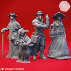 Plague Doctor Miniatures | RPG Warlock Minis | D&D Alchemist | DND Artificer | RPG Plague Doctor | Tabletop Gaming Beak Doctor
