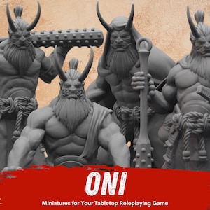 Oni Collection (4 Miniature Options) | RPG demon Minis | d&d | dnd | RPG | yokai | troll | fiend | ogre | Japanese monster mini