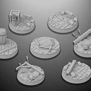 30mm Ruins Bases | Miniature Bases | D&D  | RPG | Tabletop Gaming |  From BasicAid