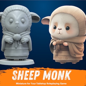 Sheepfolk Monk Miniature | D&D Caoraa Miniature | DnD Sheep | RPG Lamb | DND Monk Miniature | RPG Druid | Tabletop Game Figurine