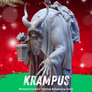 Krampus Miniature | RPG Santa Minis | D&D Santa Claus Miniature | DND Xmas Monster | RPG Demonic Santa | Tabletop Gaming Elf