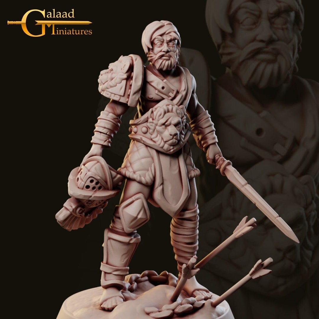 Male Halfling Fighter D&D miniature, by Galaad Miniatures // 3D