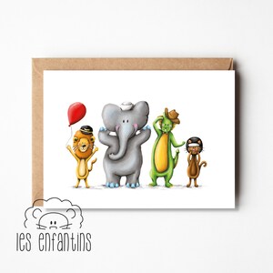 Carte de souhaits - Les animaux dansent le YMCA