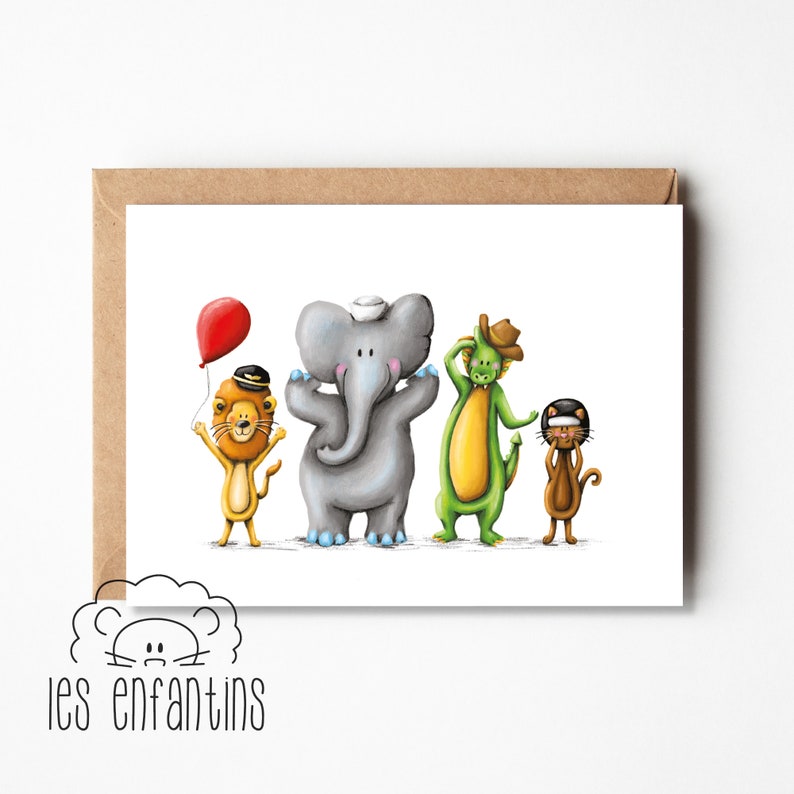 Carte de souhaits - Les animaux dansent le YMCA Bild 1