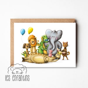 Carte de souhaits - Les animaux prennent ça cool