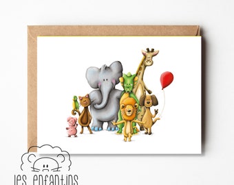 Birthday card - Animals strike a pose