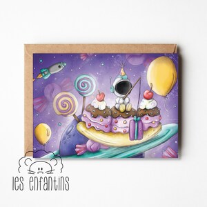 Carte d’anniversaire - L'astronaute et le banana split