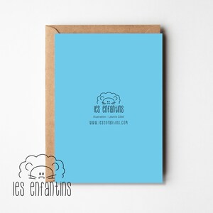 Carte anniversaire - carte de souhaits - carte de voeux - fête - carte enfant fête 4 ans - carte bébé amoureux chats - chat gâteau fête image 2