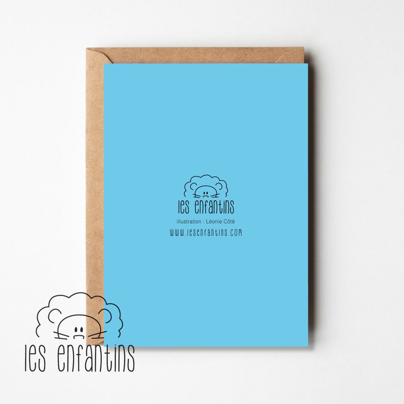 Carte anniversaire - carte de souhaits - carte de voeux - fête - carte enfant fête 4 ans - carte bébé amoureux chats - chat gâteau fête image 2