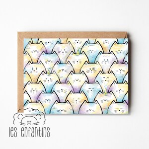 Carte de souhaits - carte de fête - carte anniversaire - carte de voeux - faite au Québec - chats - amoureux chats - carte femme - bébé