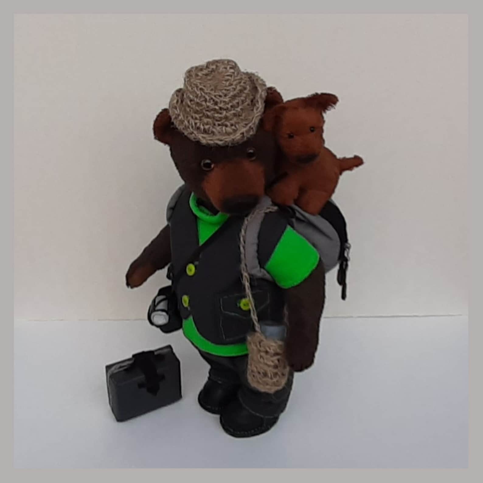 Handgemachter Teddybär Unikat Handarbeit Teddybär mit Hund Bär Etsy