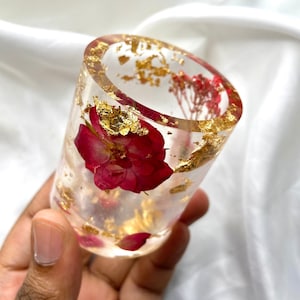 Floral Resin Pot, Custom Cotton Buds, Makeup Remover Storage Pots, Multi-Purpose Home Organisation Storage Pot, Pen, Pencil Qtip Pot Storage