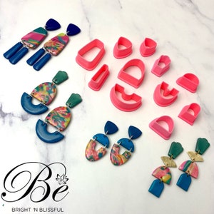 12-Piece Clay Cutter Set | Unique Shape | Polymer Clay Earring Cutters | UK | Clay Tools | Earring Cutters