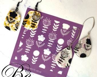 Floral Polymer Clay Silk Screen Stencil | Jewelry Making