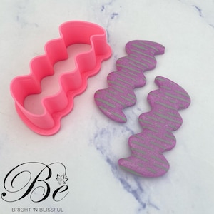 Cortador de arcilla Squiggle Rectángulo Forma larga / Cortadores de pendientes de arcilla polimérica / Reino Unido / Cortador de galletas / Cortadores de arcilla Fimo / Herramientas de arcilla