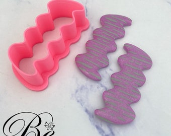 Clay Cutter Squiggle Rectangle Shape long | Polymer Clay Earring Cutters | UK | Cookie Cutter | Fimo Clay Cutters | Clay Tools