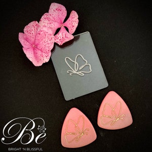 Tampon de gaufrage | Effet surélevé | Beau motif | Outils pour pâte polymère | Facile à utiliser | Boucles d'oreilles en relief | Papillon 7