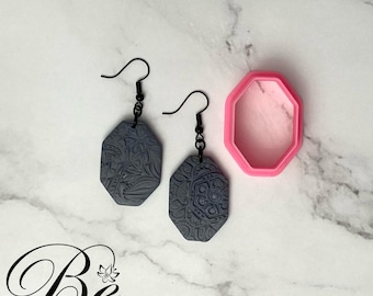 Clay Cutter Shape Elongated Octagon | Unique Shape Cutter | Polymer Clay Earring Cutters | UK | Cookie Cutters | Clay Tools