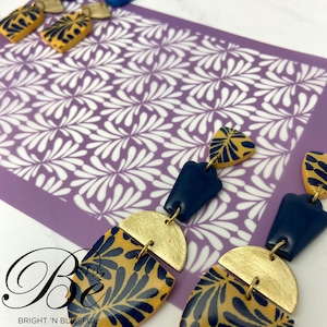 Floral Pattern | Polymer Clay Silk Screen Stencil | UK |Pattern Silkscreen | Stencils | Earrings | Jewellery | Silkscreens