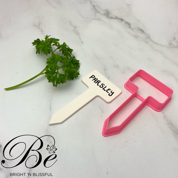 Herb Label Cutter | Herb Signs | Plant Markers | Name Plates | Garden Tags | Polymer Clay Cutters | UK | Clay Tools | Shape Cutter